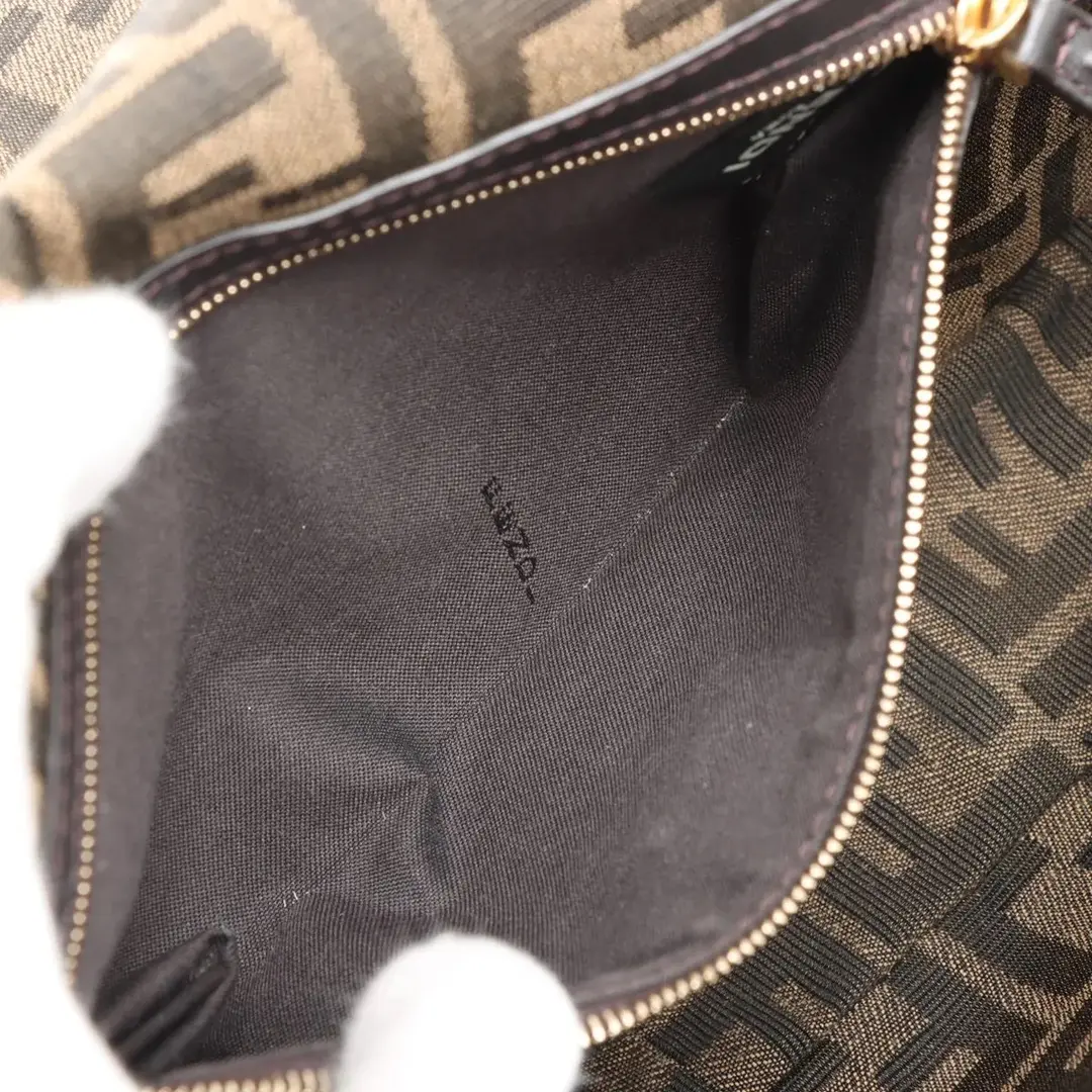 Fendi Baguette Brown Zucca Canvas Shoulder Bag