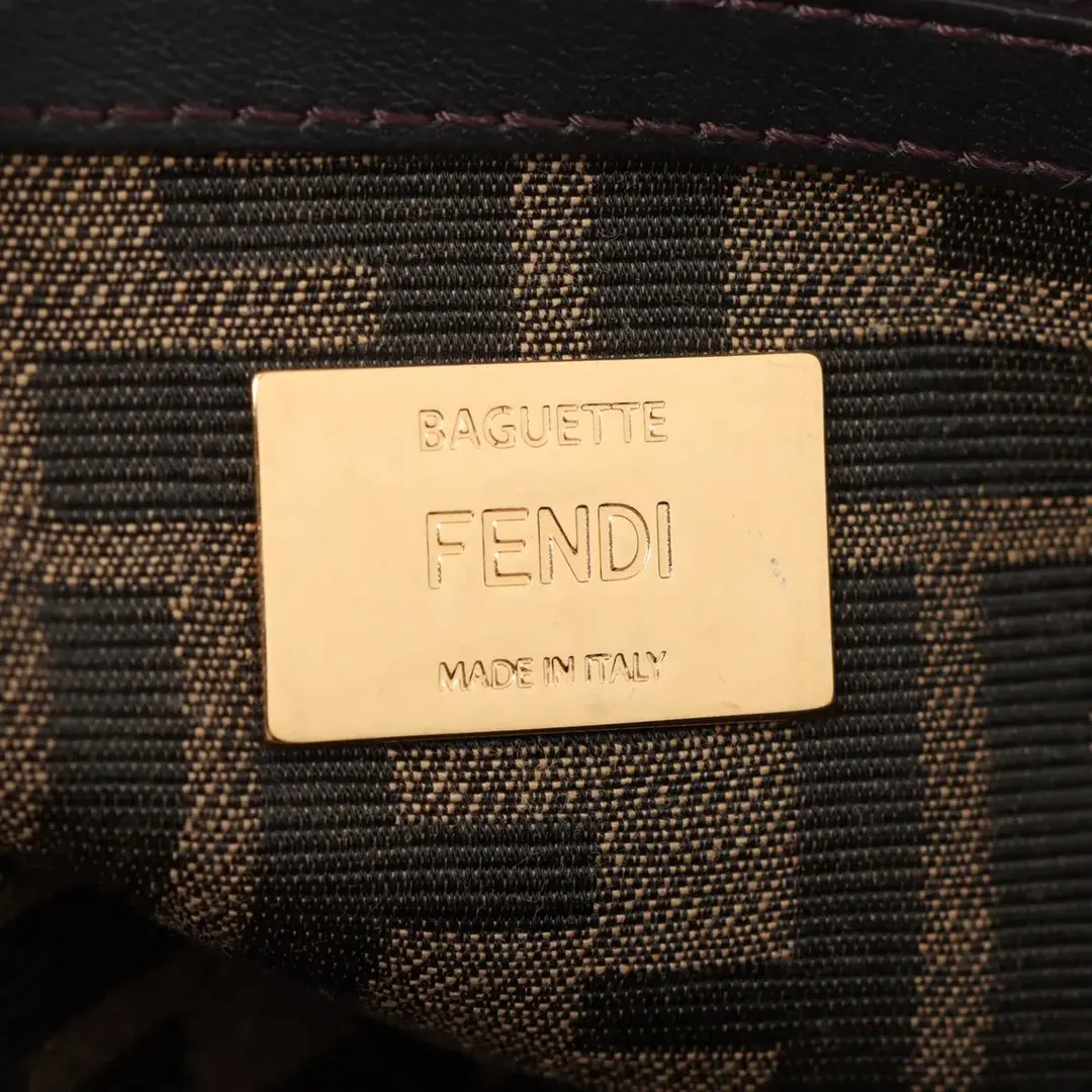 Fendi Baguette Brown Zucca Canvas Shoulder Bag