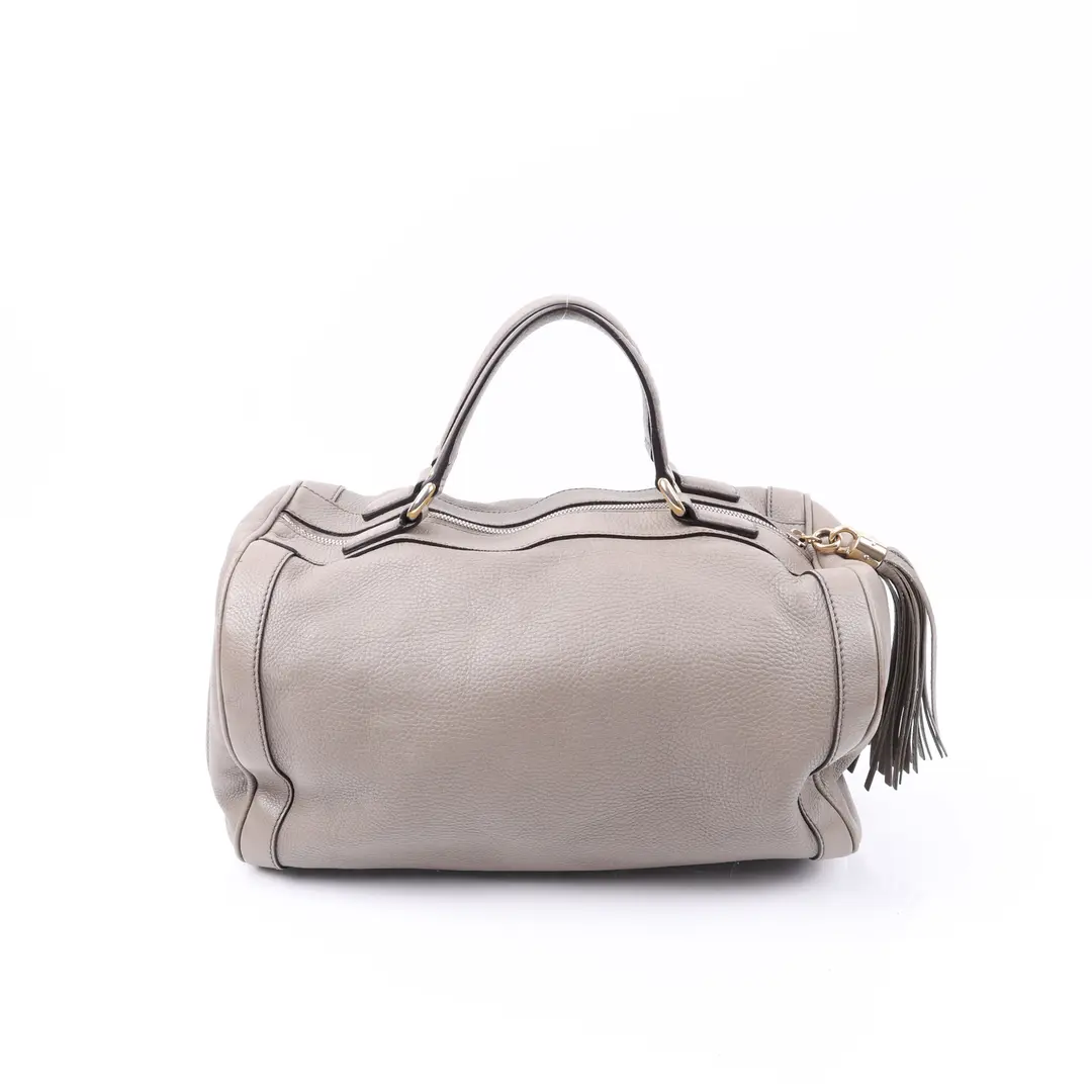 Gucci Soho Gray Leather Boston Bag
