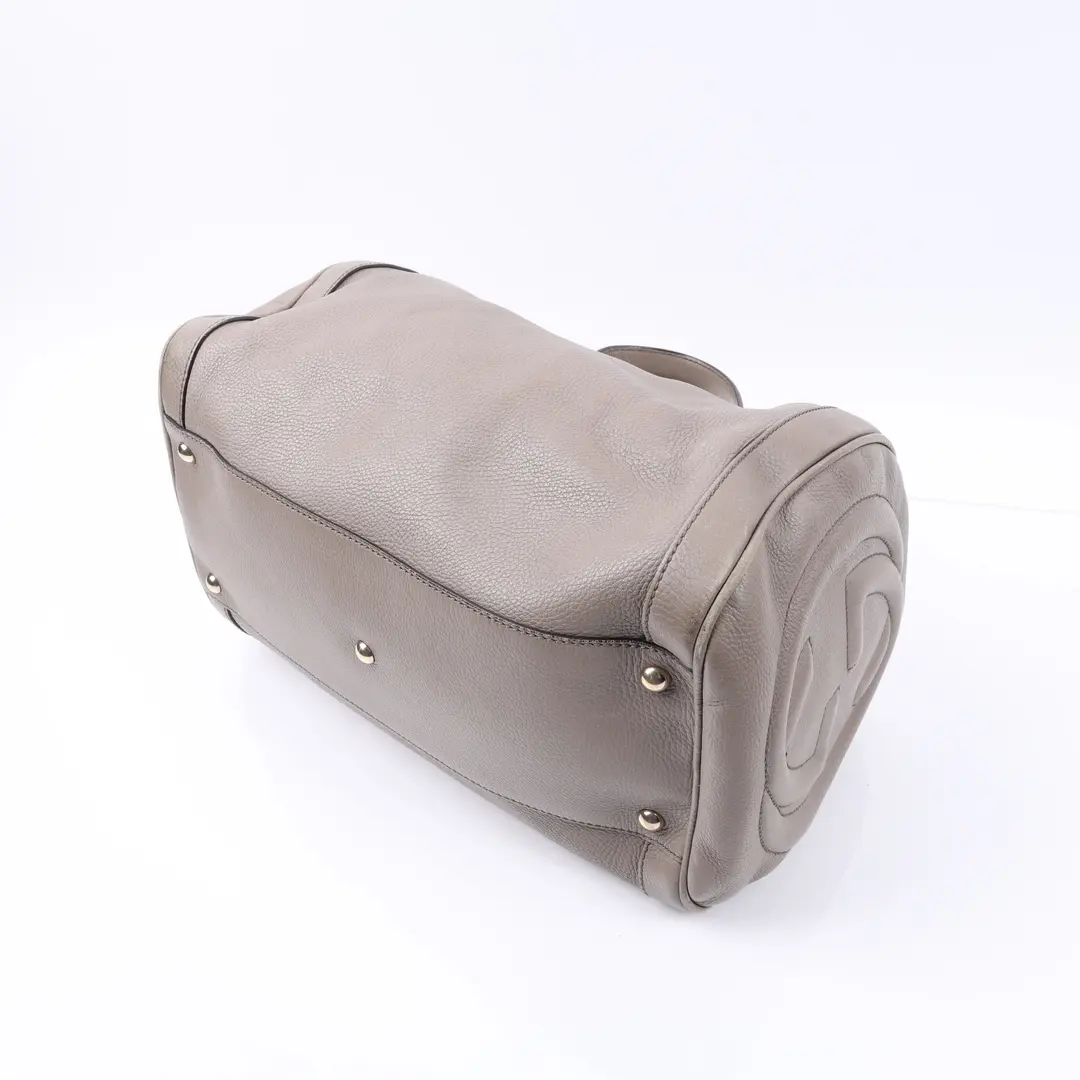 Gucci Soho Gray Leather Boston Bag