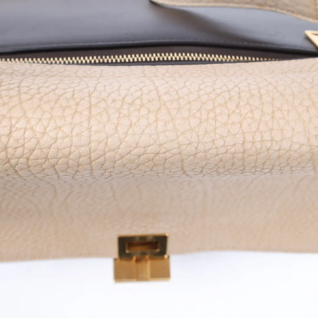 Celine Trapeze Beige Leather Suede Handbag