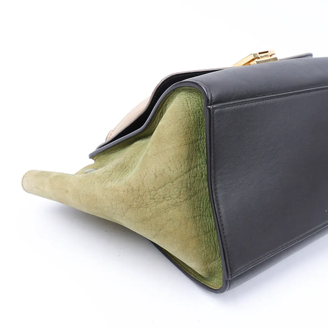 Celine Trapeze Beige Leather Suede Handbag
