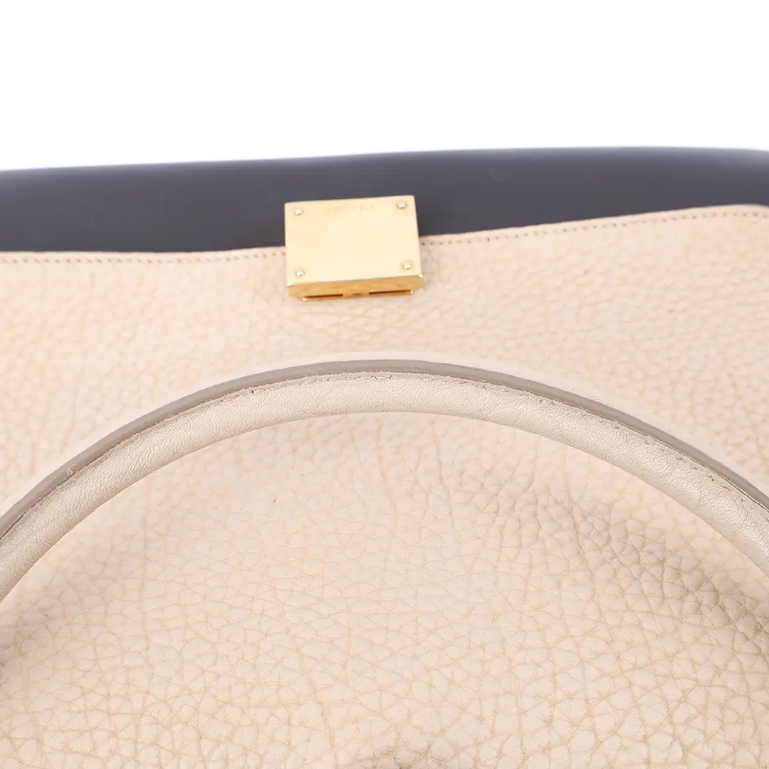 Celine Trapeze Beige Leather Suede Handbag