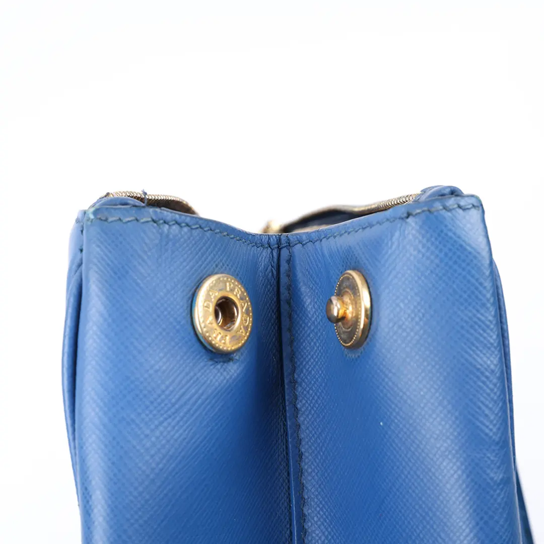 Prada Galleria Blue Saffiano Leather Handbag