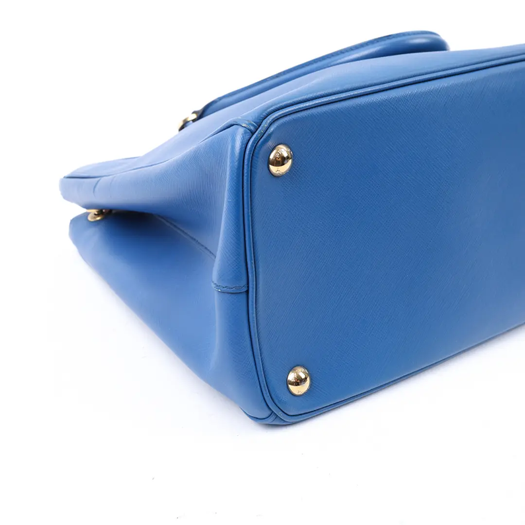 Prada Galleria Blue Saffiano Leather Handbag