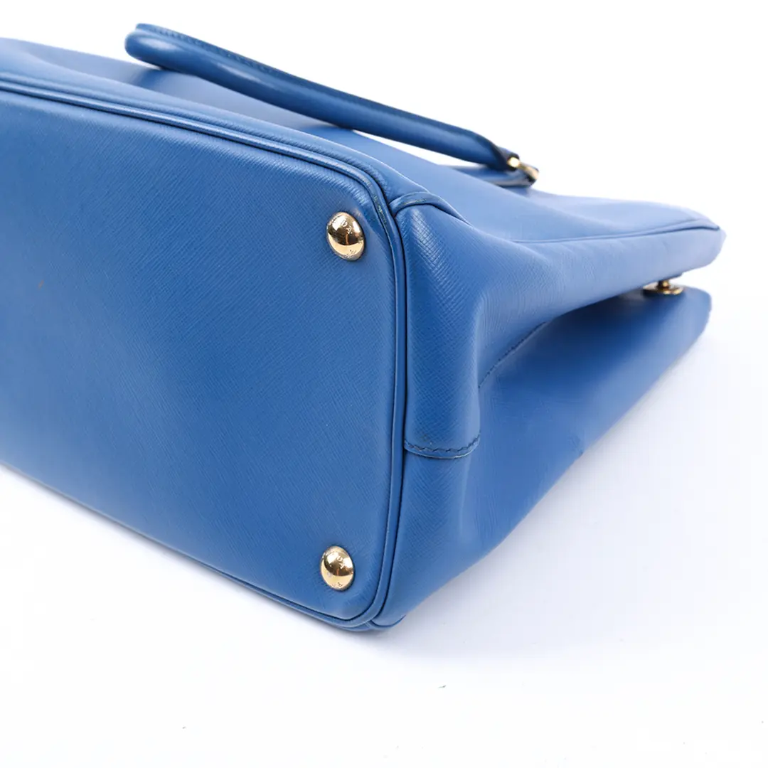 Prada Galleria Blue Saffiano Leather Handbag