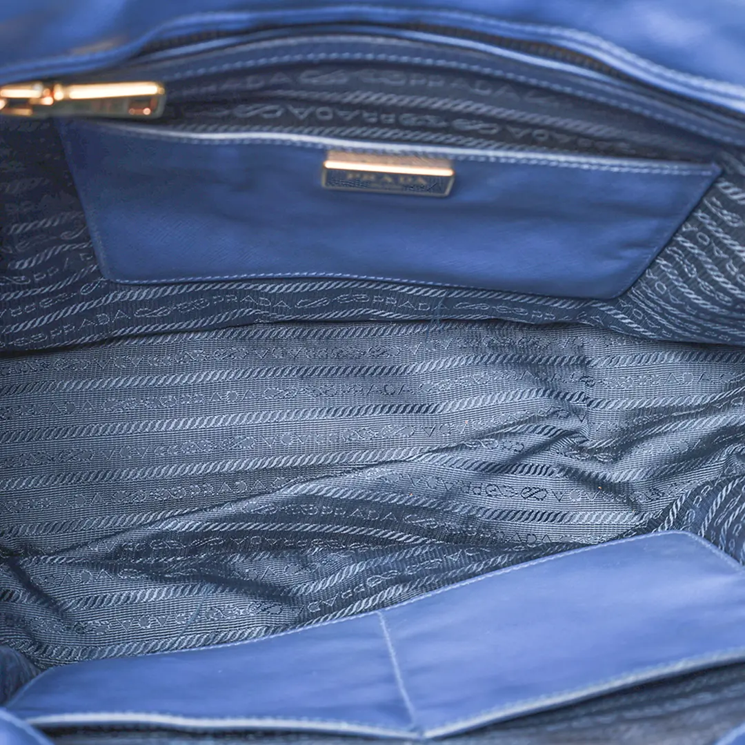 Prada Galleria Blue Saffiano Leather Handbag