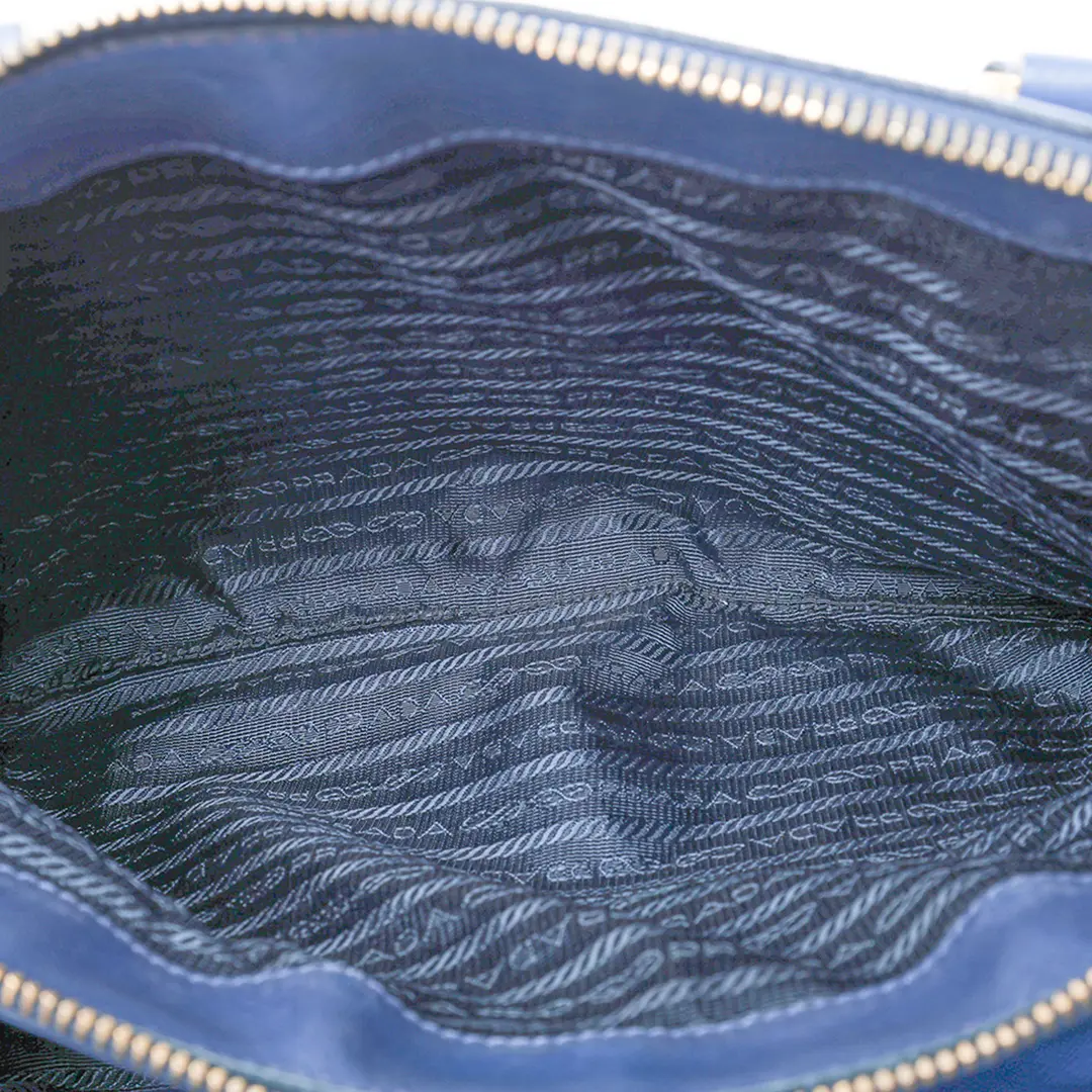 Prada Galleria Blue Saffiano Leather Handbag
