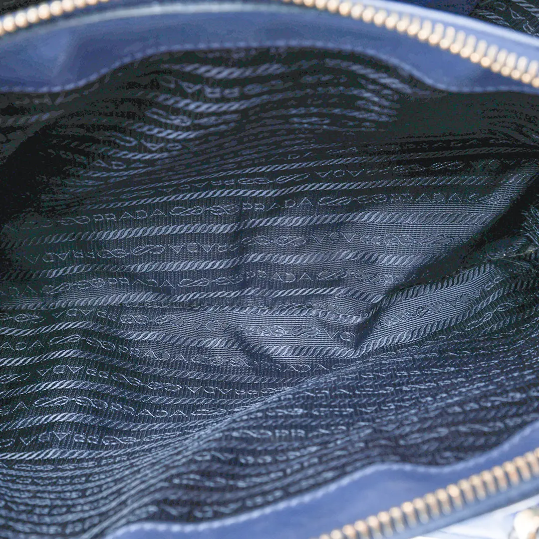 Prada Galleria Blue Saffiano Leather Handbag