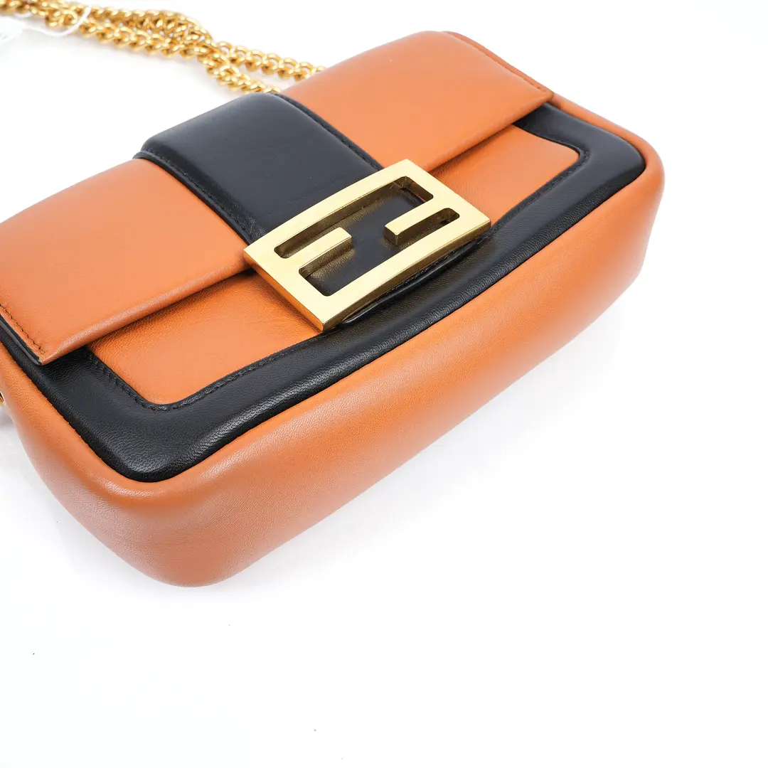 Fendi Kan U Brown Leather Shoulder Bag