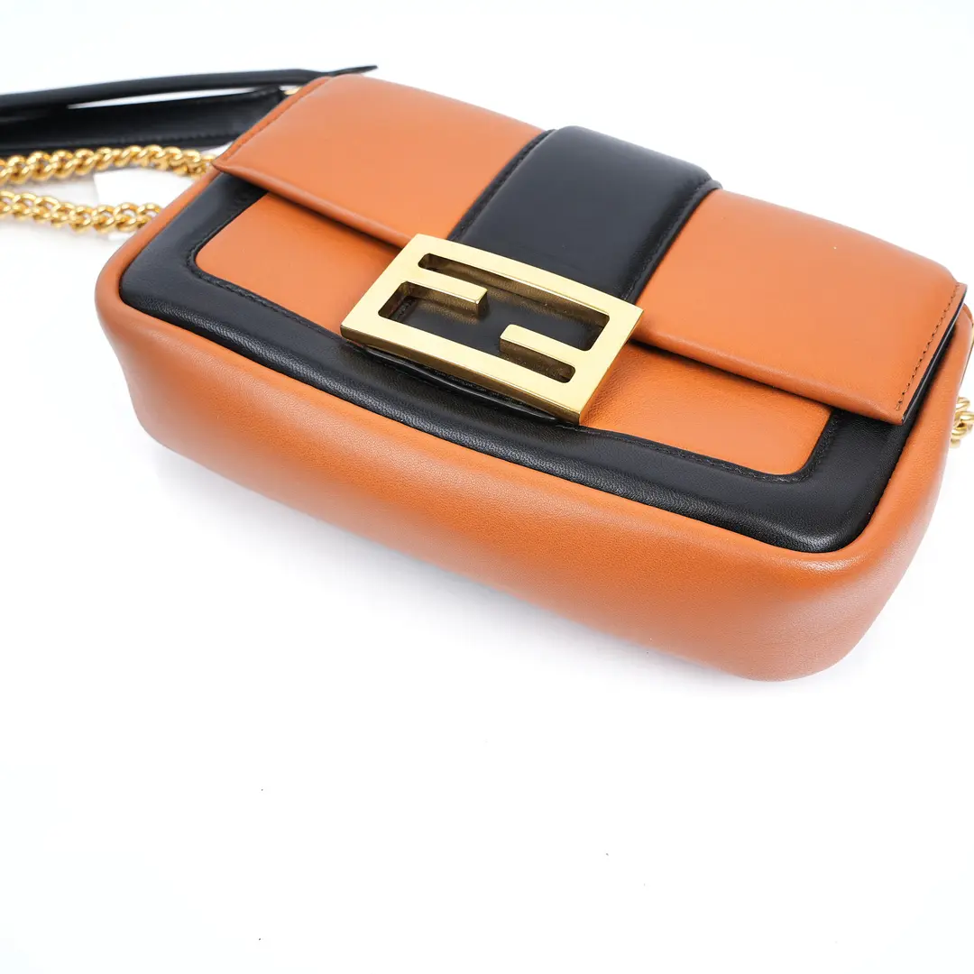 Fendi Kan U Brown Leather Shoulder Bag