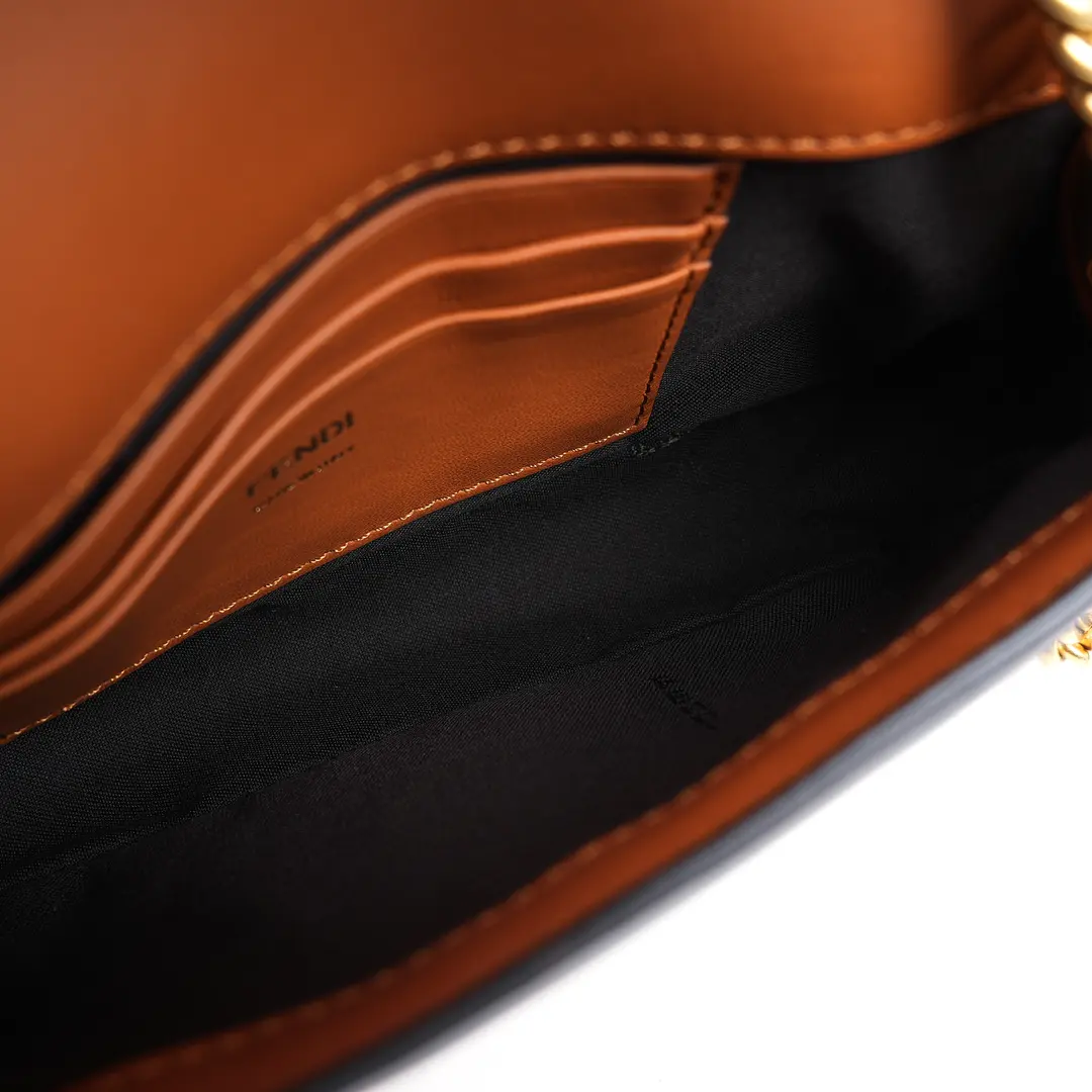 Fendi Kan U Brown Leather Shoulder Bag