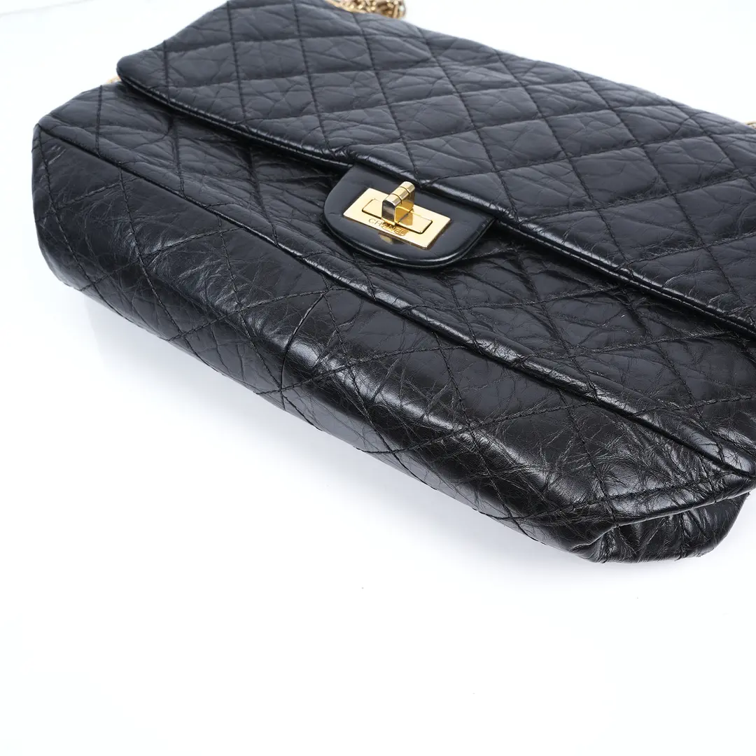 Chanel Reissue 2.55 Black Aged Calfskin Shoulder Bag