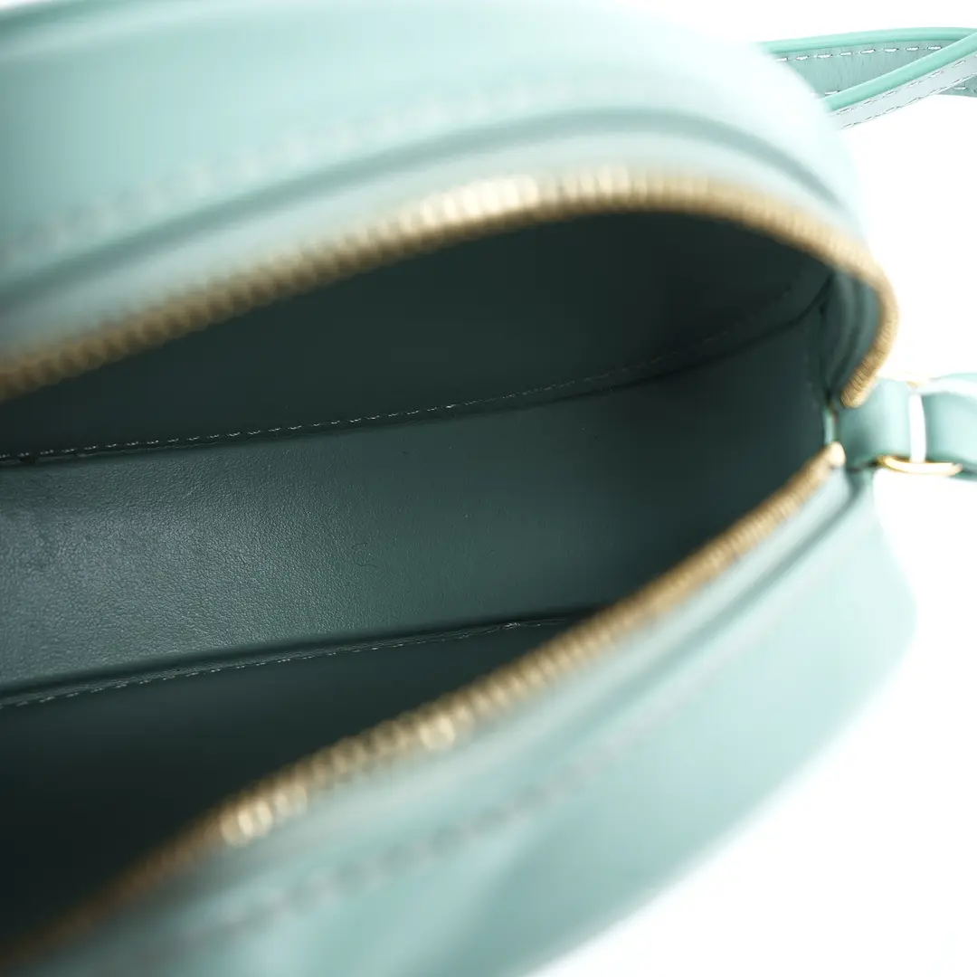 Celine Oval Cuir Triomphe Green Leather Crossbody Bag