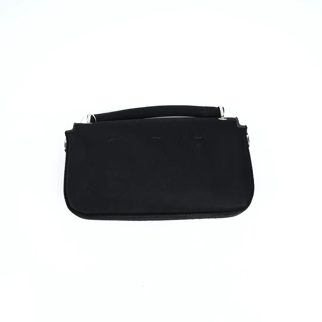 Fendi Baguette Black Satin Shoulder Bag