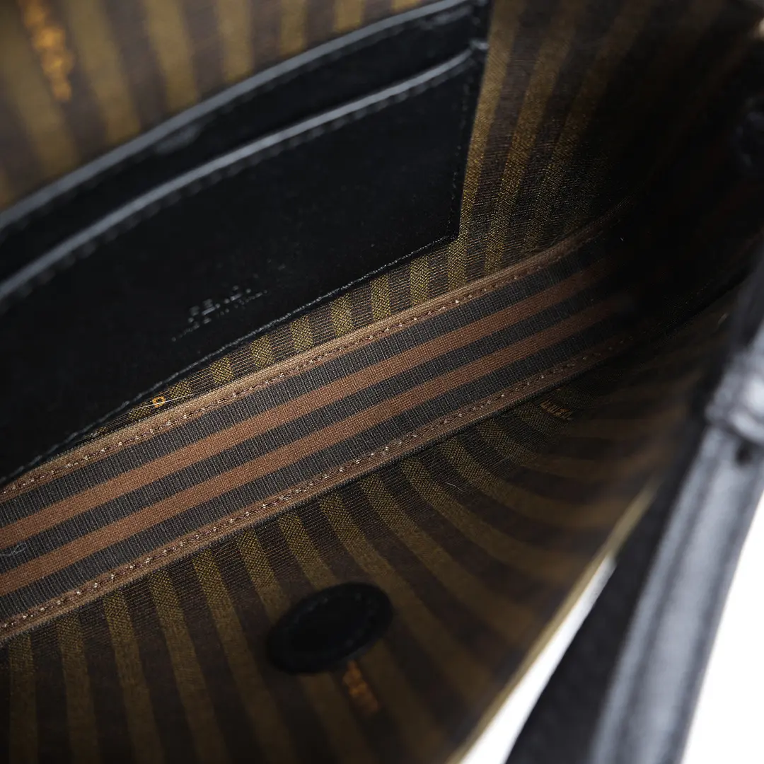 Fendi Baguette Black Satin Shoulder Bag