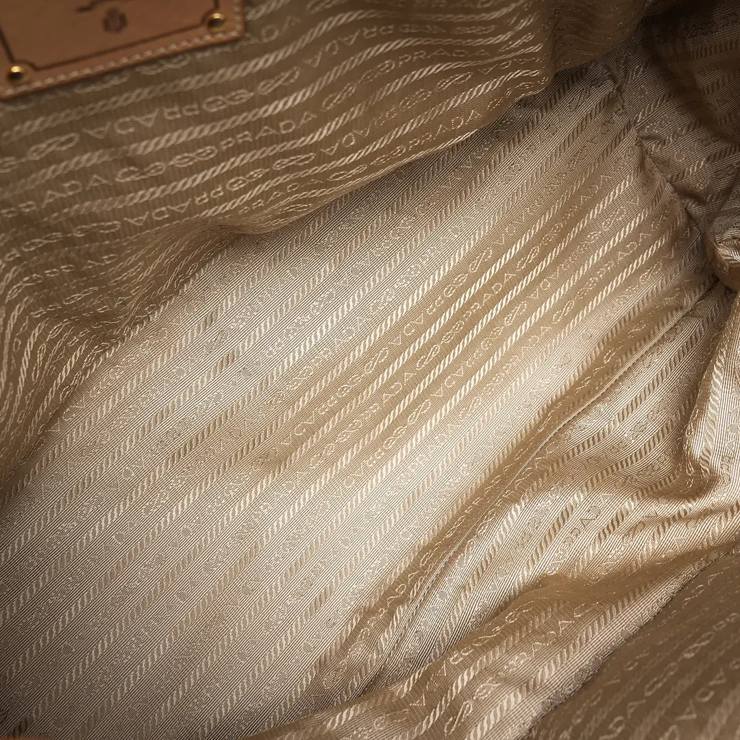 Prada Vitello Daino Beige Leather Tote Bag