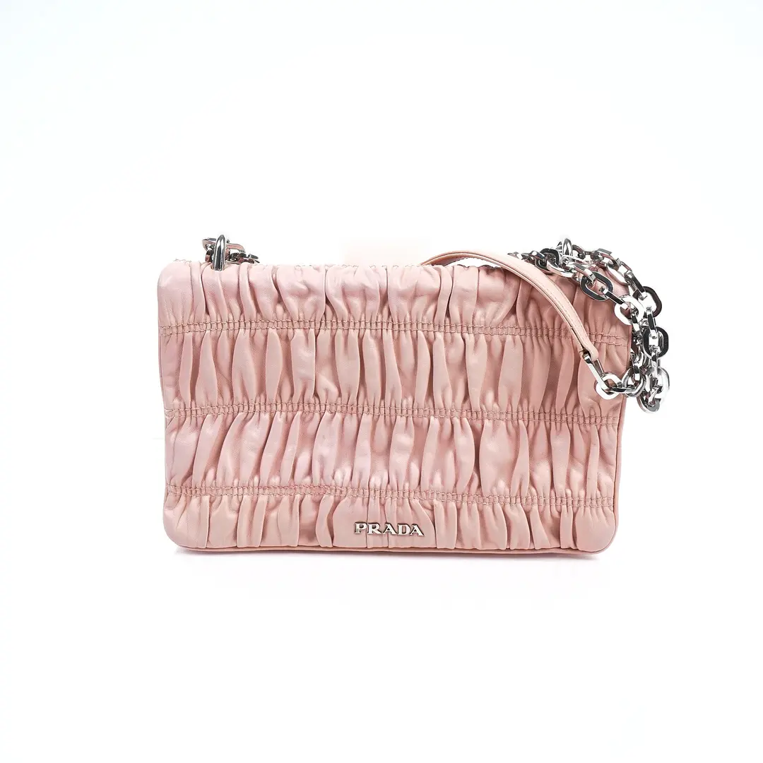Prada Nappa Gaufre Pink Leather Shoulder Bag