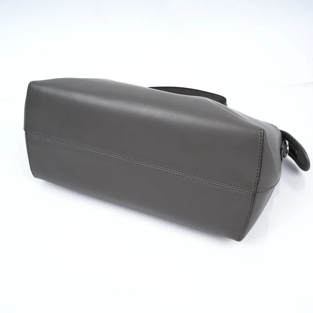 Fendi By The Way Gray Leather Boston Bag