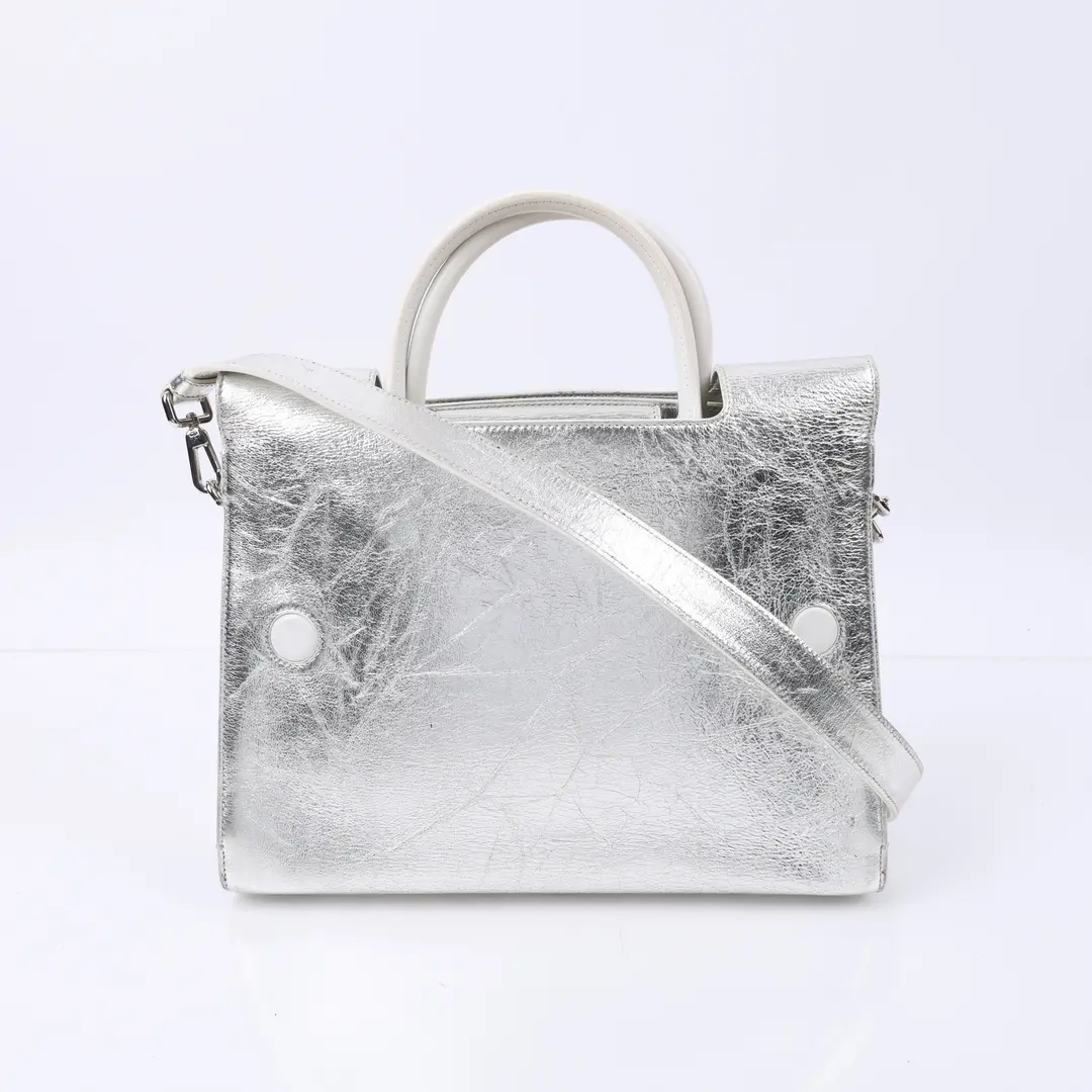 Dior Diorama Club Silver Metallic Leather Shoulder Bag