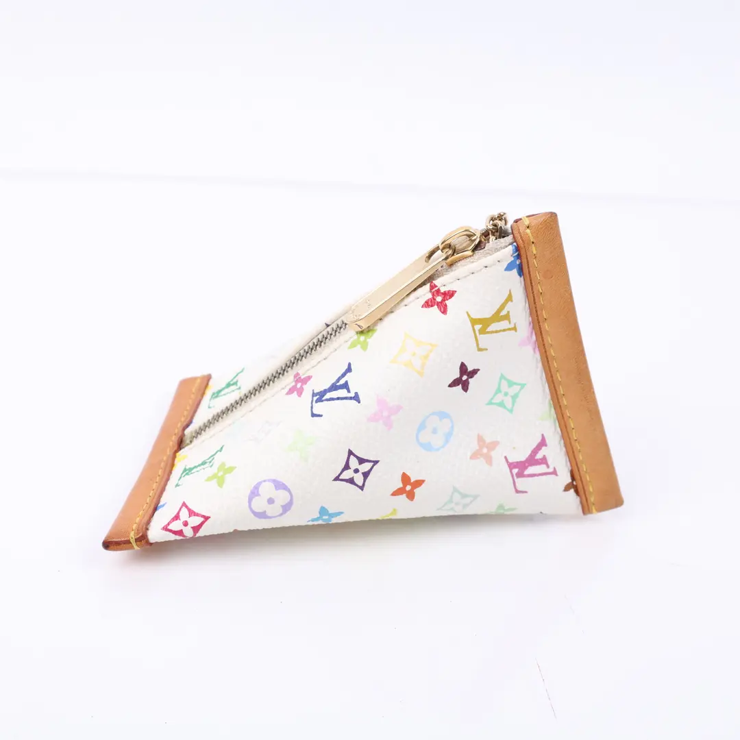 Louis Vuitton Porte Monnaie Bouboule White Multicolore Coin Case