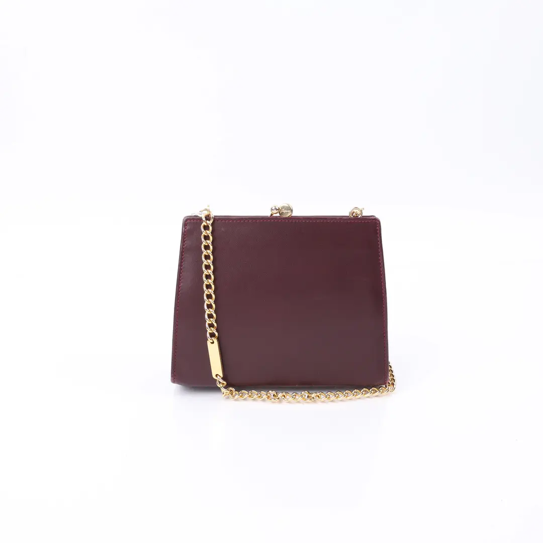 Salvatore Ferragamo Vara Bow Burgundy Leather Shoulder Bag