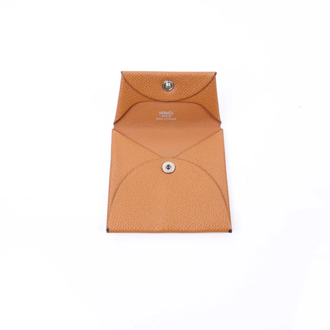 Hermes Bastia Brown Epsom Leather Coin Case