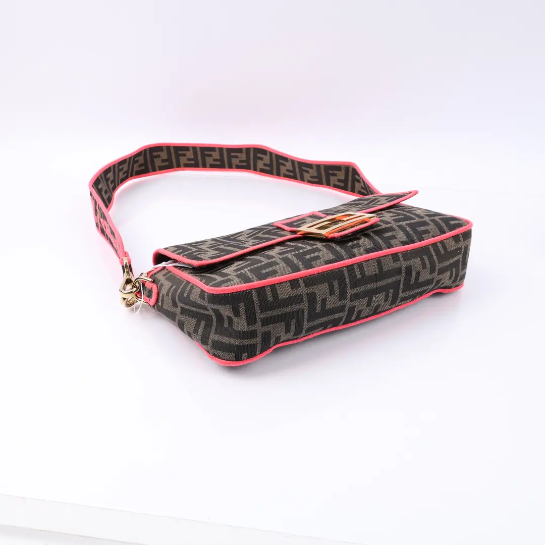 Fendi Baguette Brown FF Canvas Shoulder Bag