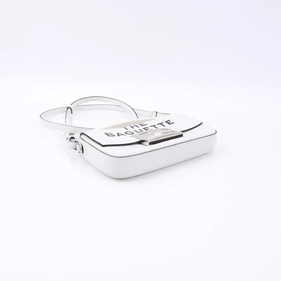 Fendi x Marc Jacobs Baguette White Leather Shoulder Bag