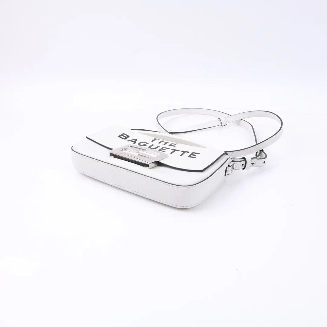 Fendi x Marc Jacobs Baguette White Leather Shoulder Bag