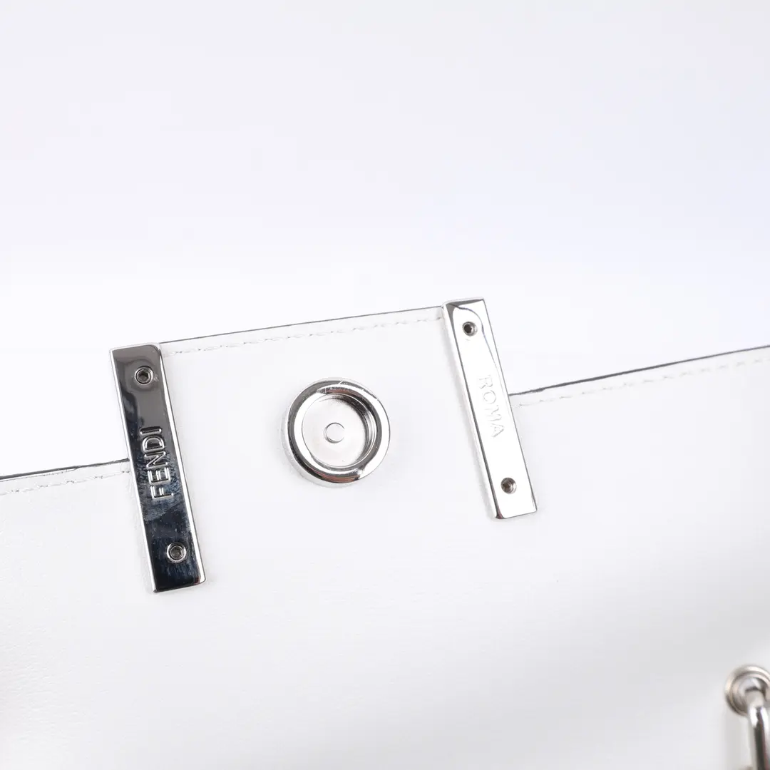 Fendi x Marc Jacobs Baguette White Leather Shoulder Bag