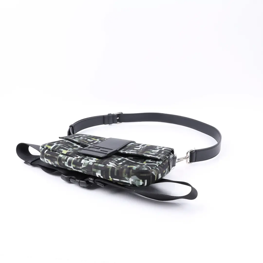 Fendi Baguette Green Nylon Belt Bag