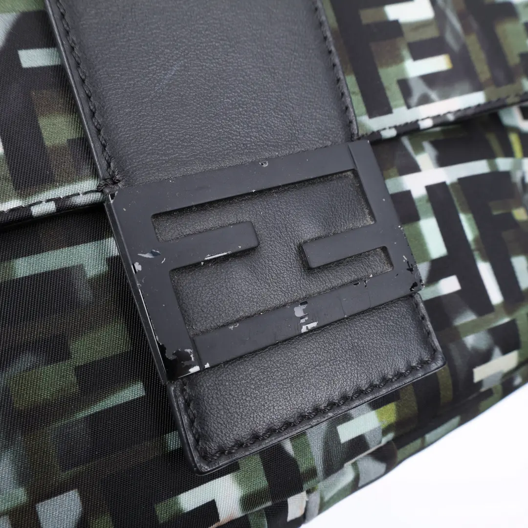Fendi Baguette Green Nylon Belt Bag