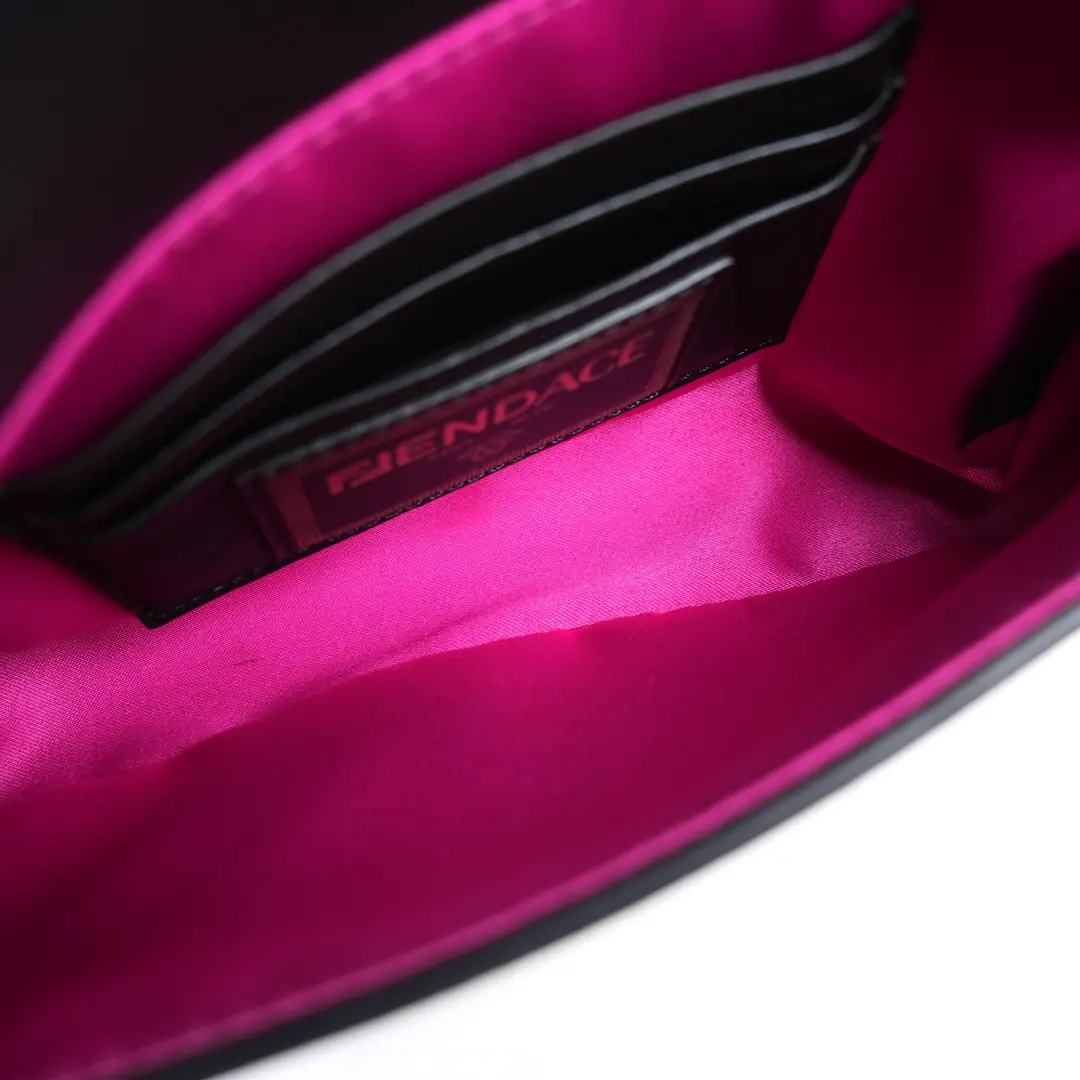 Fendi x Versace Fendace Baguette Black Leather Shoulder Bag
