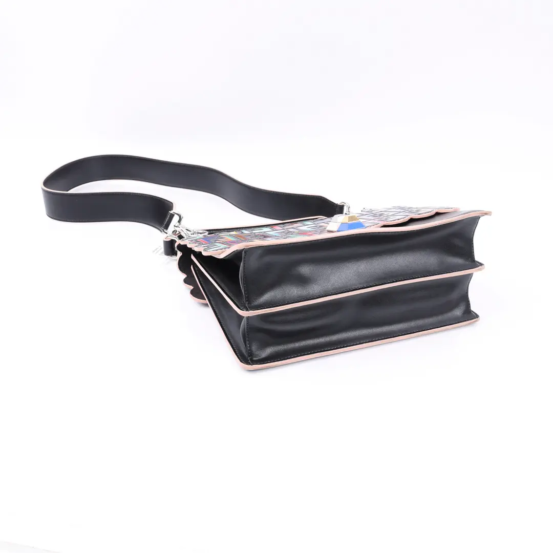 Fendi Kan I Black Leather Shoulder Bag