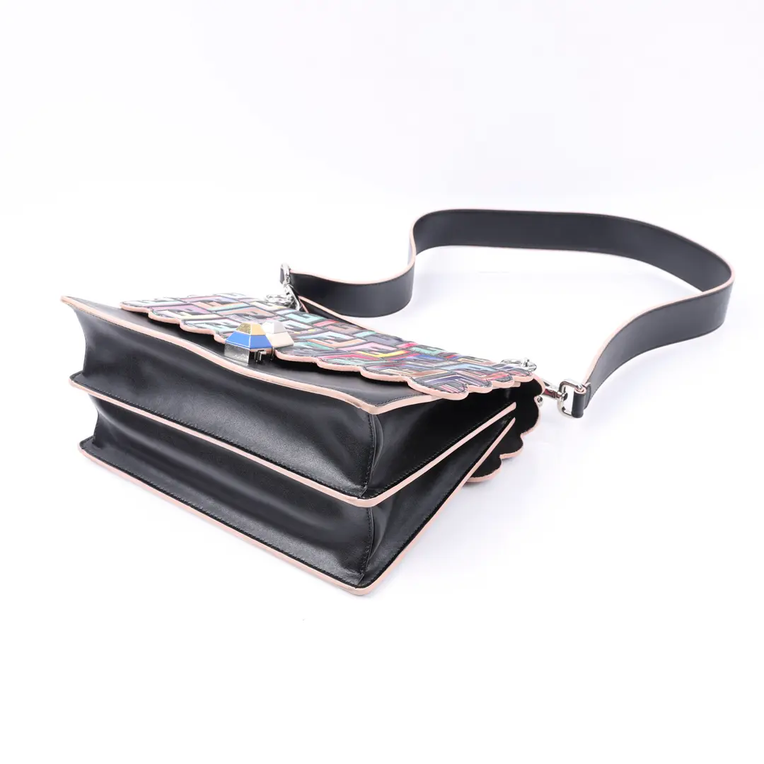 Fendi Kan I Black Leather Shoulder Bag