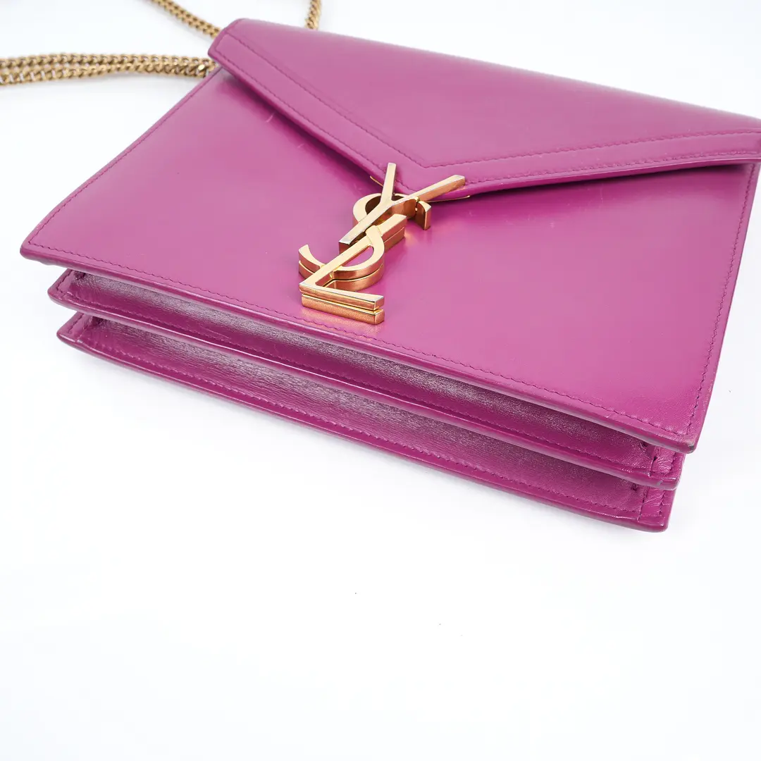 Saint Laurent Cassandra Pink Leather Shoulder Bag