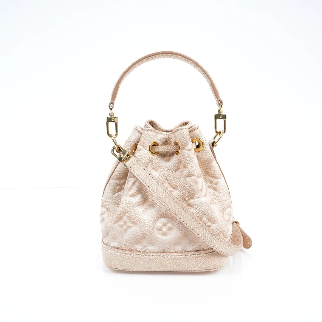 Louis Vuitton Nano Noe Pink Empreinte Leather Bucket Bag