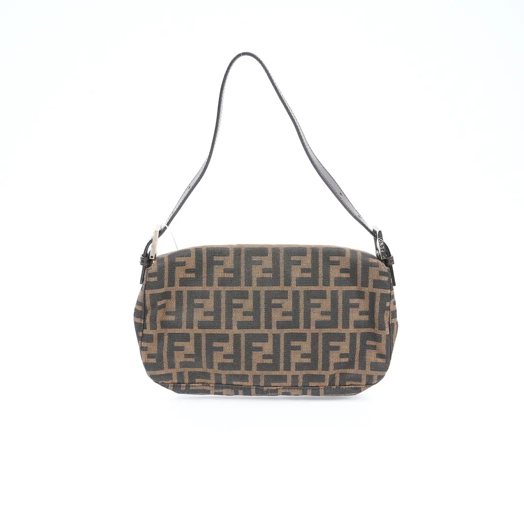 Fendi Baguette Brown Zucca Canvas Shoulder Bag