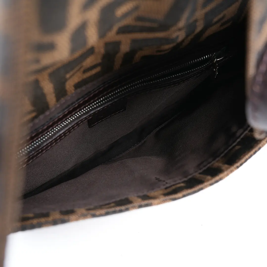 Fendi Baguette Brown Zucca Canvas Shoulder Bag