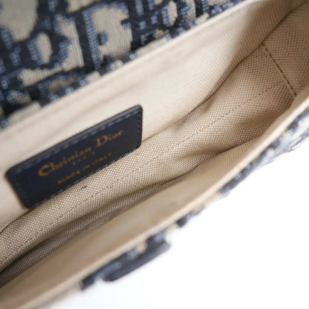 Dior Saddle Blue Oblique Canvas Shoulder Bag