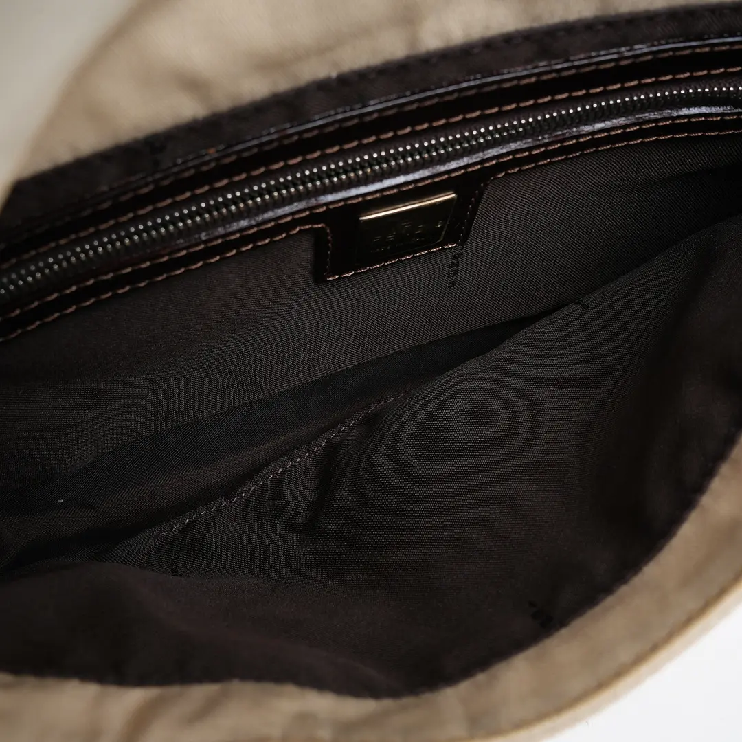 Fendi Baguette White Nylon Shoulder Bag