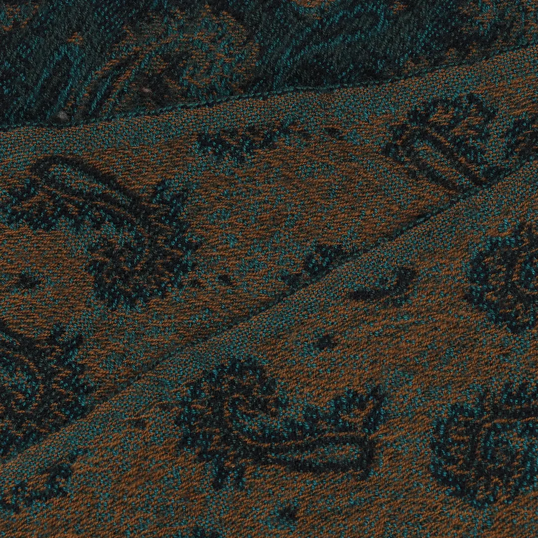 Etro Paisley Brown Wool Scarf