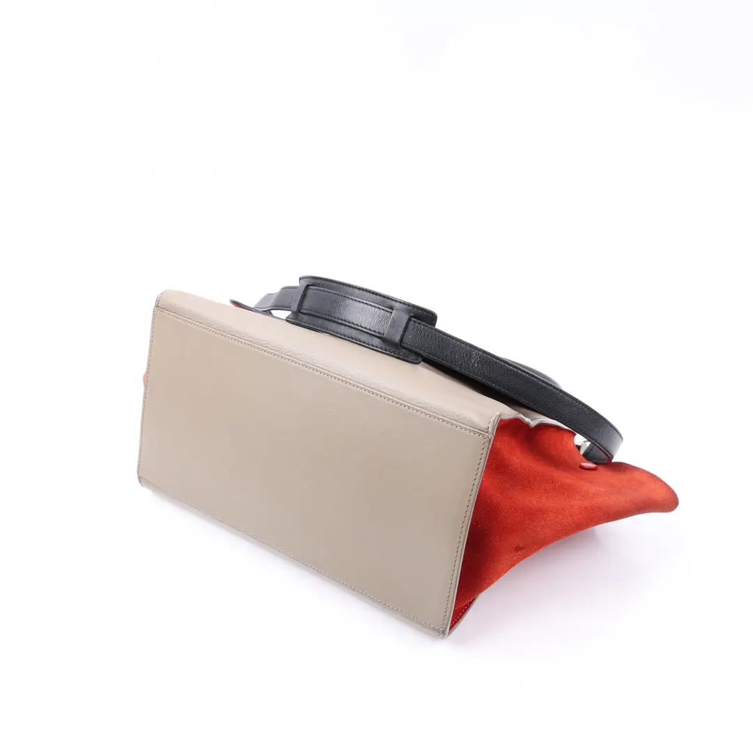 Celine Trapeze Beige Leather Suede Handbag