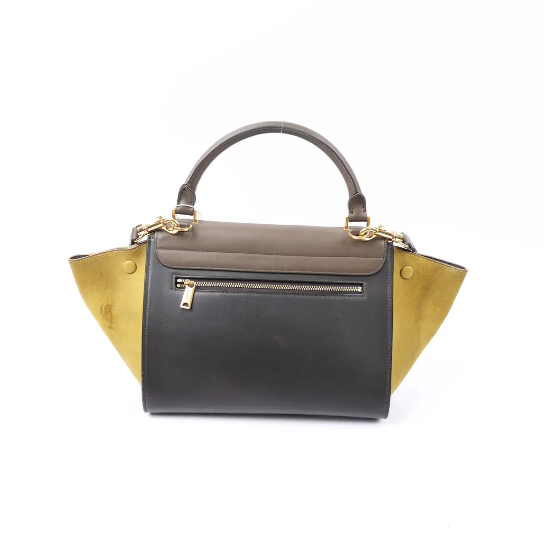 Celine Trapeze Brown Leather Shoulder Bag
