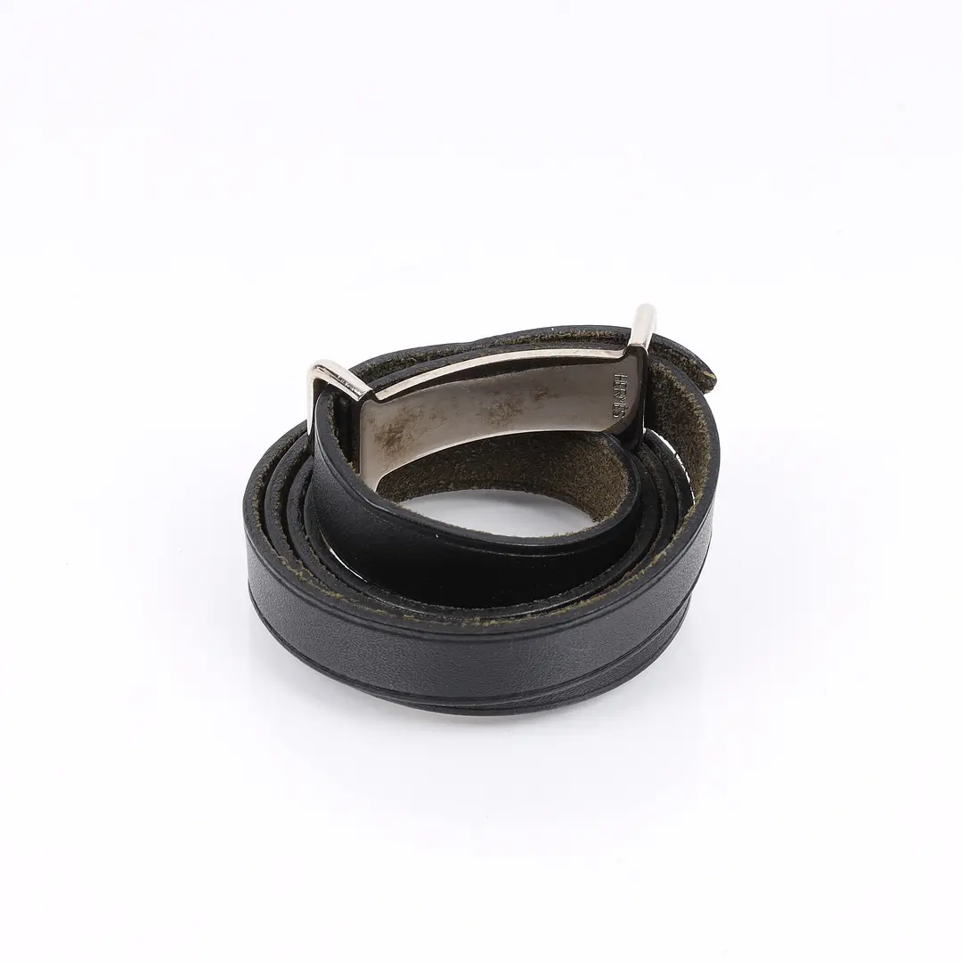 Hermes Hapi Black Leather Bracelet