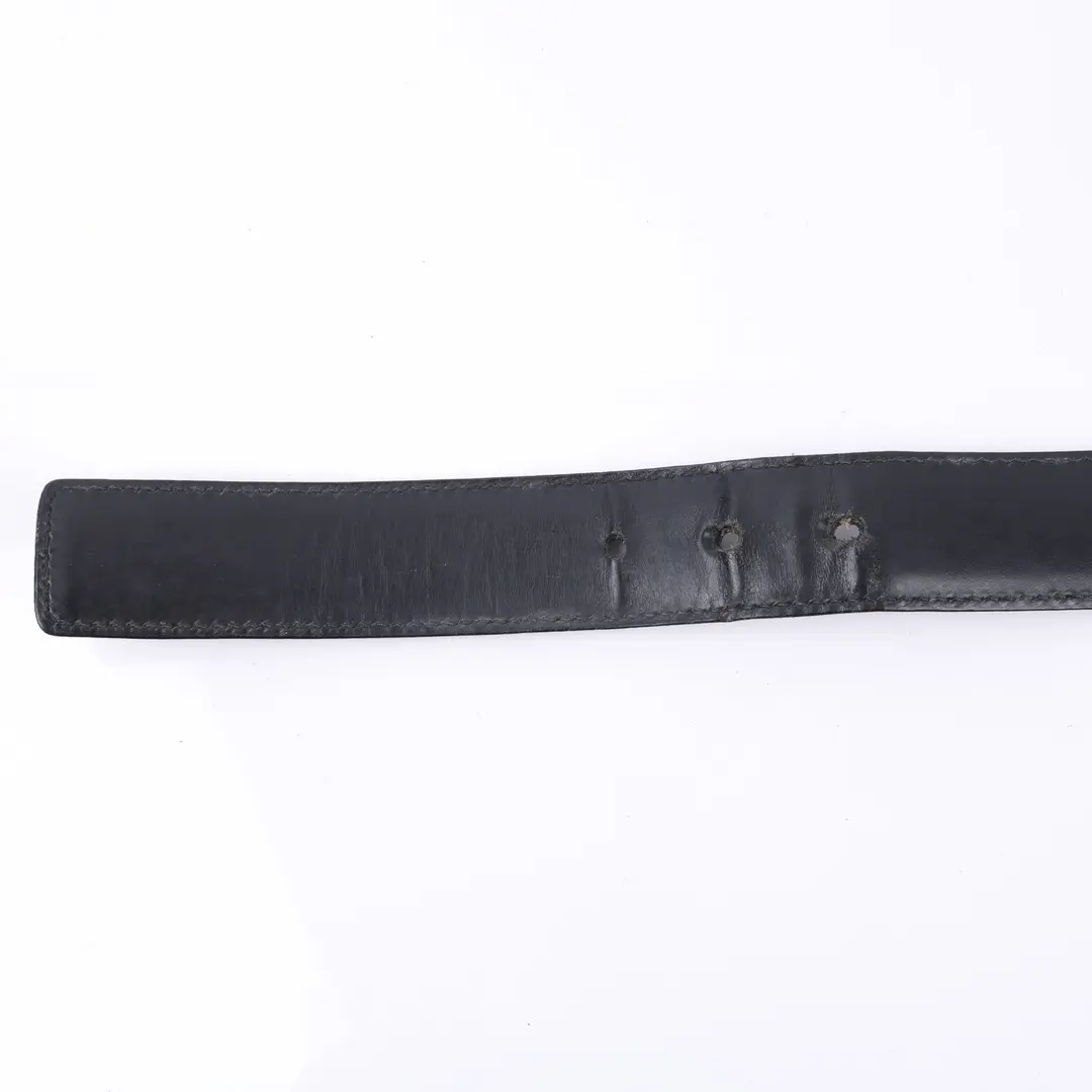 Gucci Web Buckle Black Leather 80 Belt