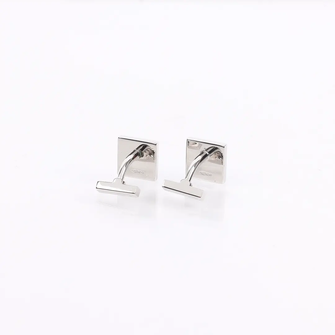 Louis Vuitton Damier 4 Silver Sterling Silver Cufflink