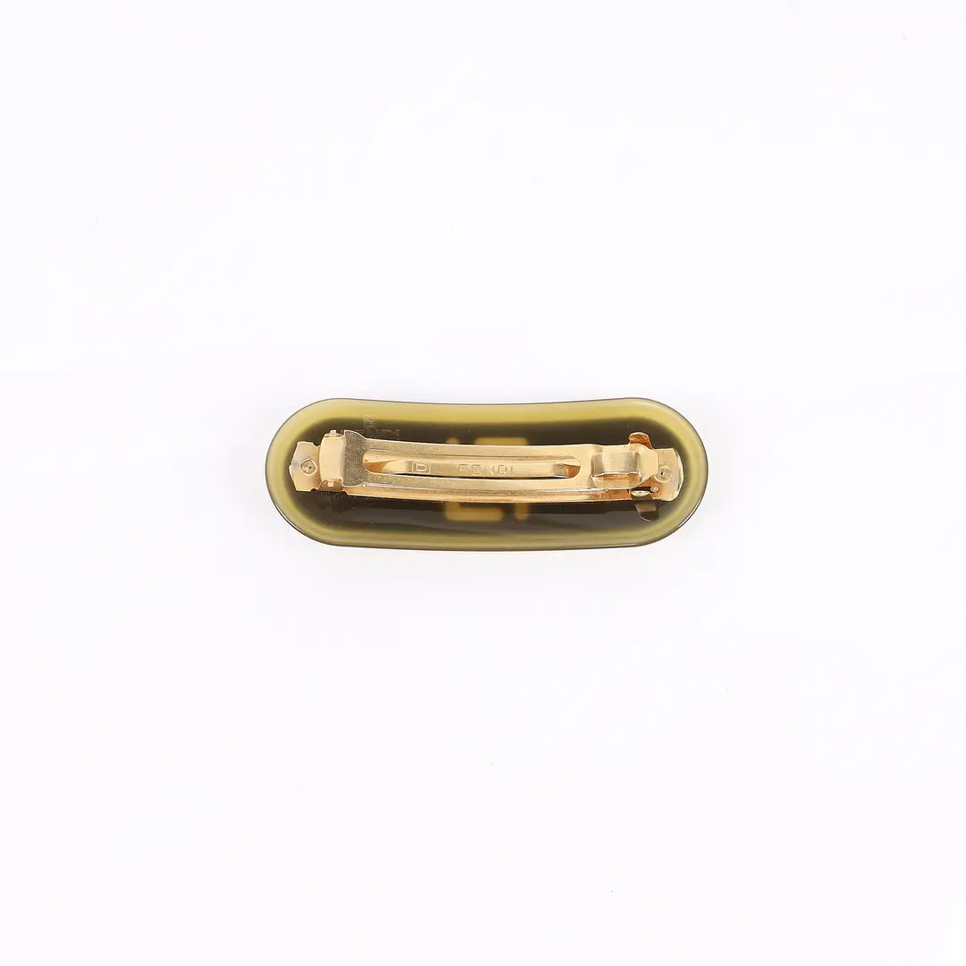 Fendi FF Logo Black Resin Hair Clip