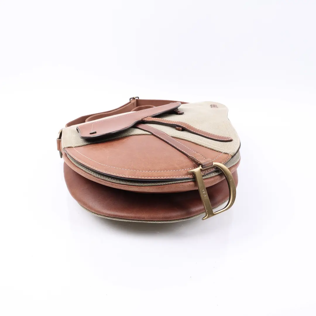 Dior Saddle Beige Canvas Shoulder Bag